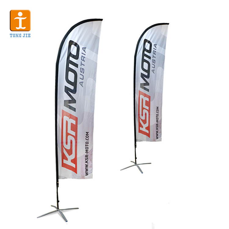 TJ Beachflag Feather Flags Custom Beach Flag Banner Stand with flag poles