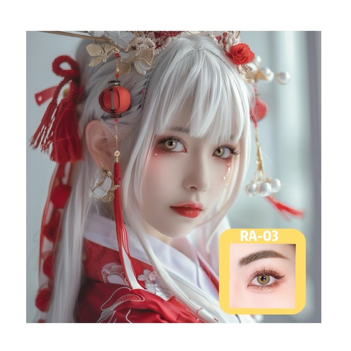 Popular high-color rendering color lenses cosplay contact lenses-Silver Snow Empire