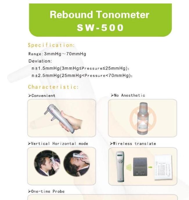 digital  rebound tonometer portable tonometer with wireless printer hot selling SW500