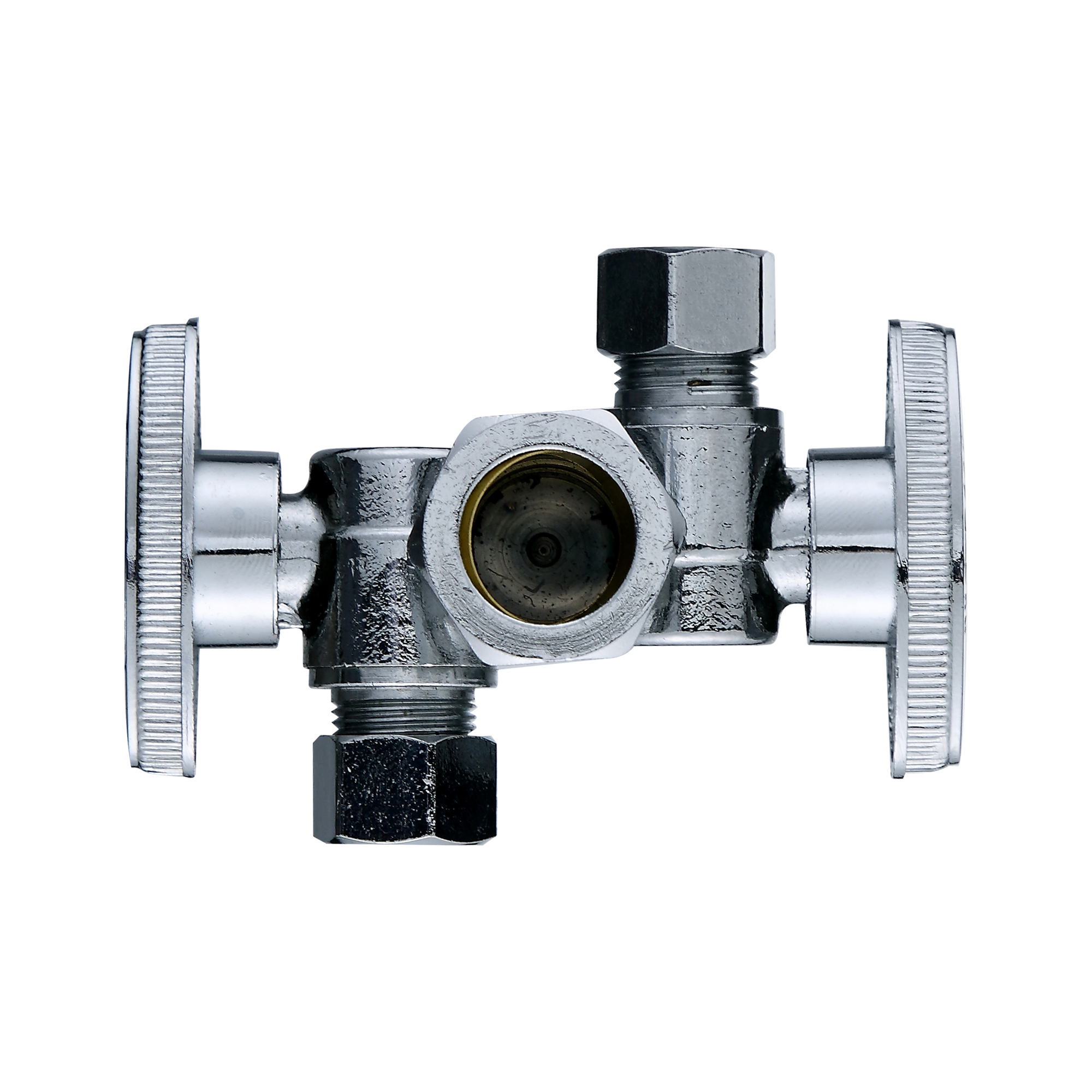 Dual Outlet 3 way Angle Stop Valve 1/2