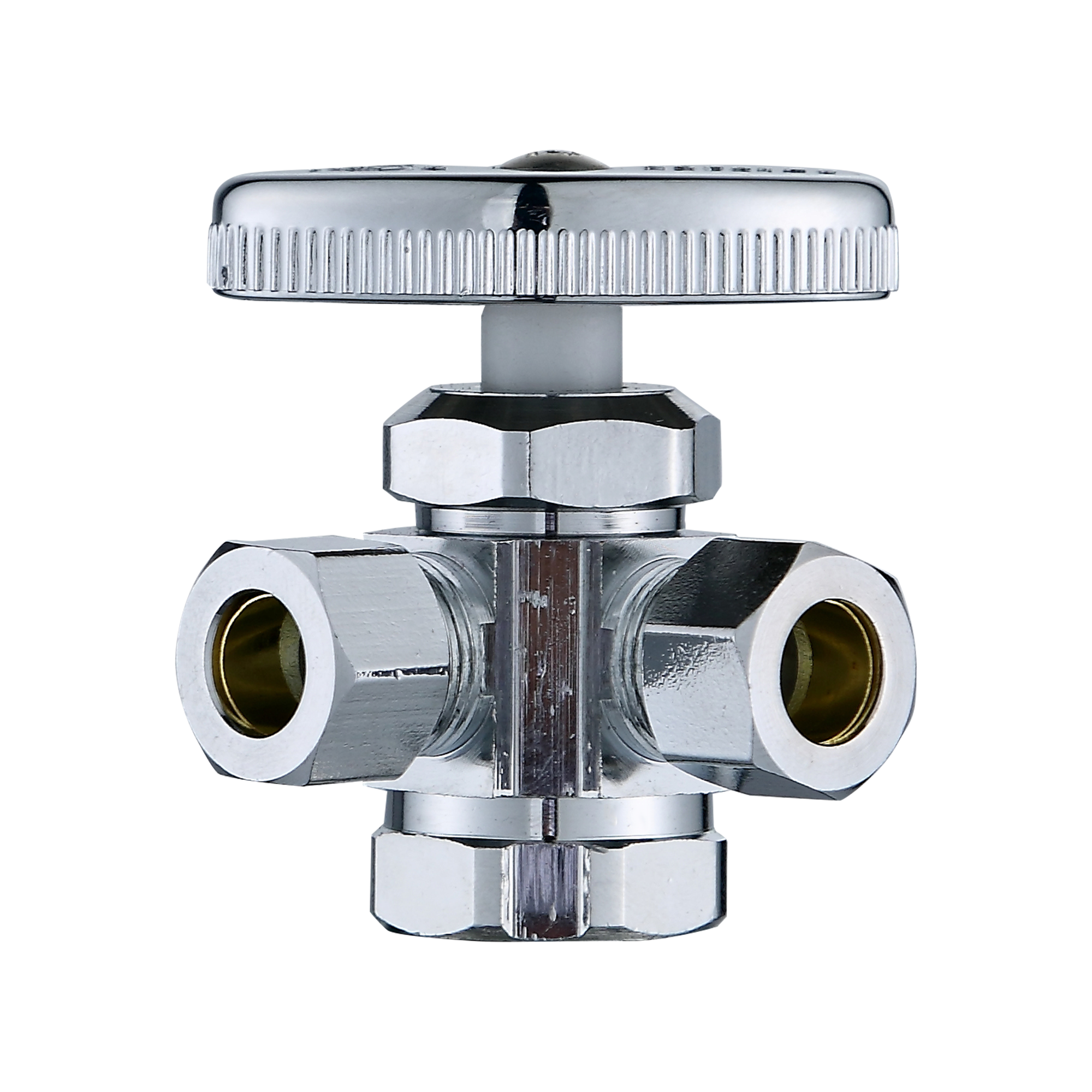 Angle Stop Valve 3-Way 1/2 FIP x 3/8 Comp x 3/8