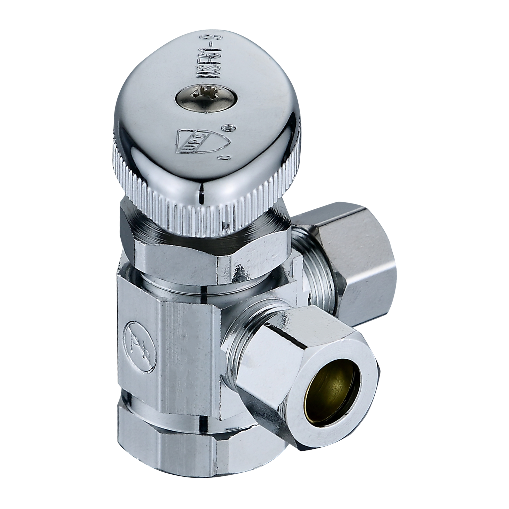 Angle Stop Valve 3-Way 1/2 FIP x 3/8 Comp x 3/8