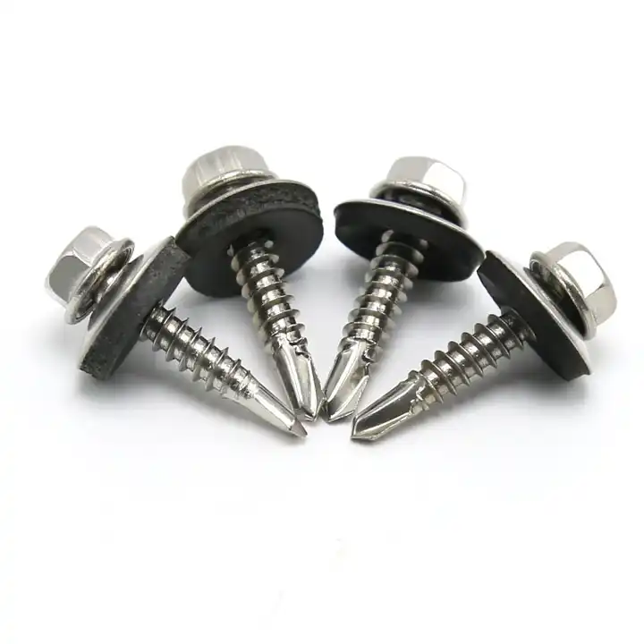 Tobo group stainless steel 410 Hex Head Building Roofing Tek Screws Self Drilling Screws With bonded EPDM Rubber Washers