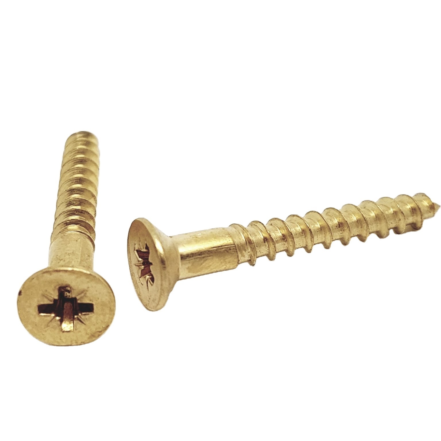 TOBO Chicago Screws Flat Head Brass Wood Screws with Zinc Finish Stainless Steel Metric System