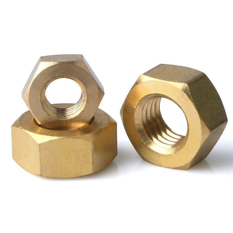 Galvanized and Zinc Plated H62 Brass DIN934 M3 Pickling Medicine Yellow Hexagon Nut for Heavy Industry Mining General Industry