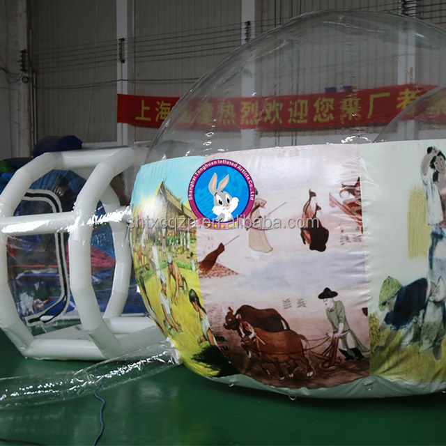 Clear Painting Bubble Dome Tent For Advertising Festival Transparent Inflatable  Dome Tent With Inflatable Frame Tunnel