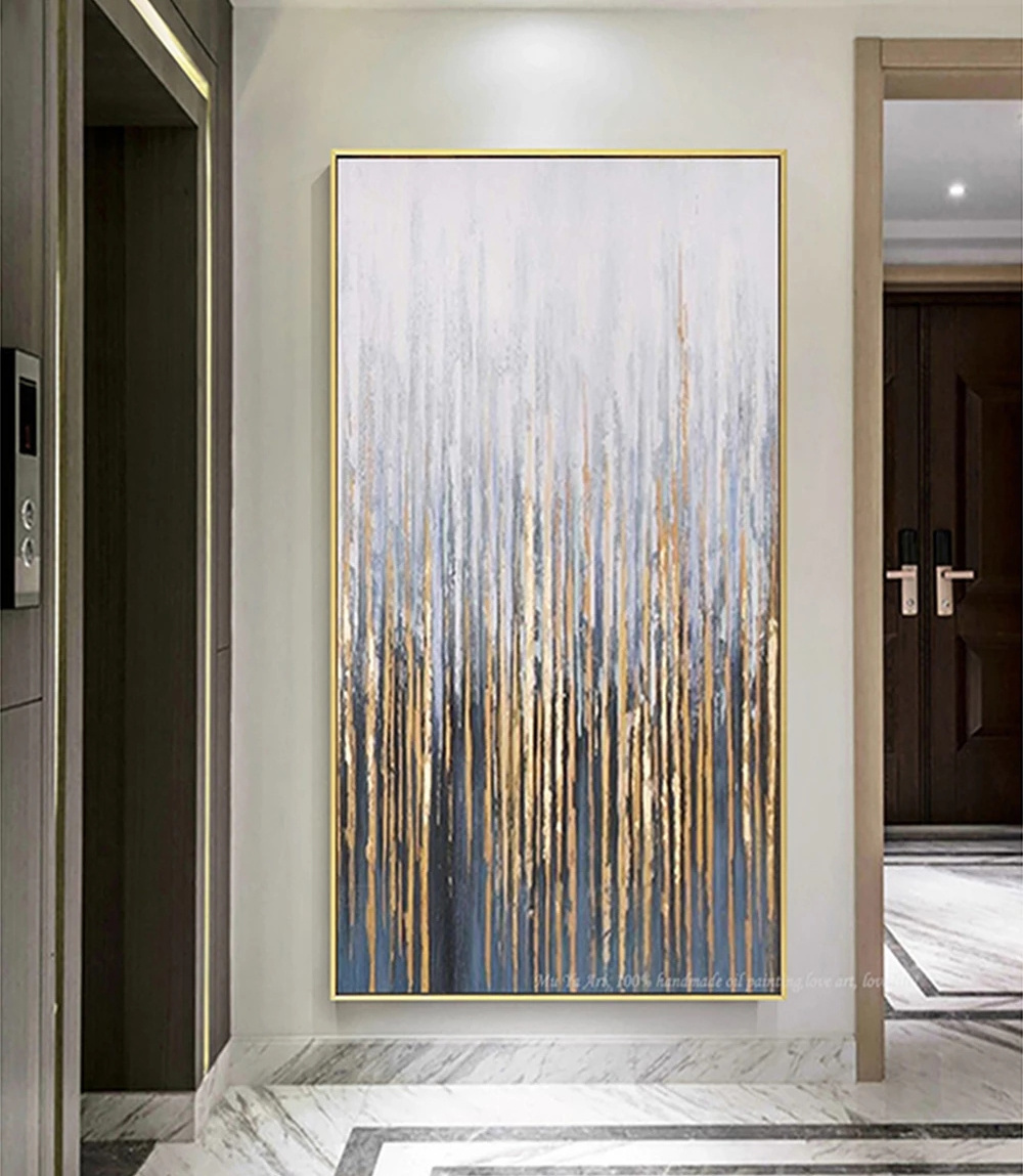 Large Wall Painting On Canvas Handmade Oil Vertical Abstract Art Decorative Pictures For Living Room Wall