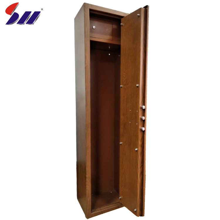 Mechanical Lock Hot-Rolling Steel Powder Wood Grain Treadlock  Gun Safe Cabinet