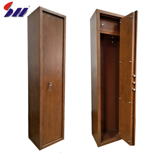 Mechanical Lock Hot-Rolling Steel Powder Wood Grain Treadlock  Gun Safe Cabinet