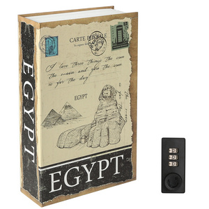 diversion metal security secret hidden storage money vintage Egypt book safes boxes with combination lock