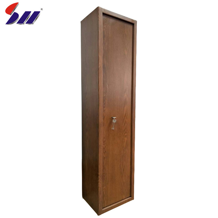 Mechanical Lock Hot-Rolling Steel Powder Wood Grain Treadlock  Gun Safe Cabinet