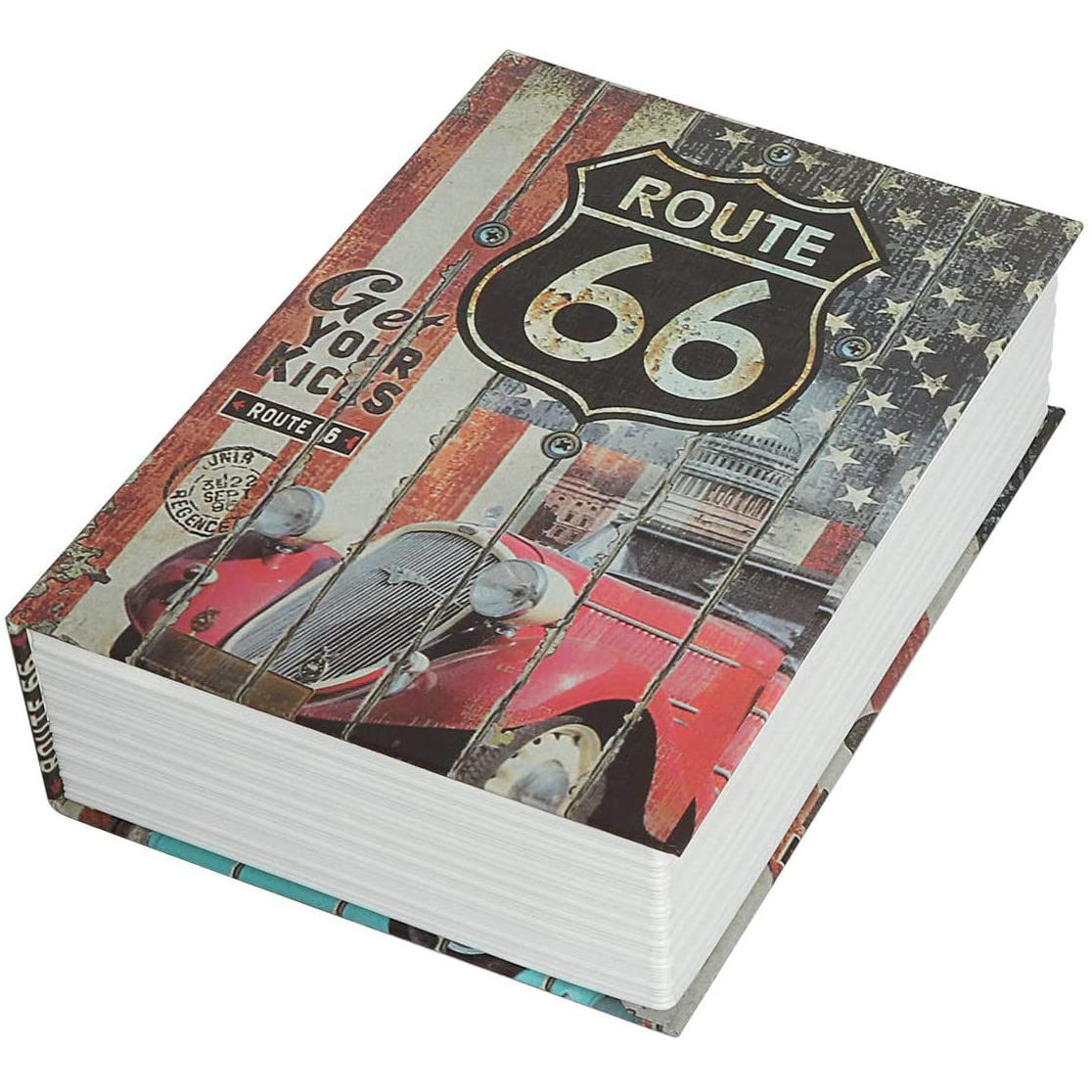 diversion metal security secret hidden storage money vintage Route 66 book safes boxes with combination lock