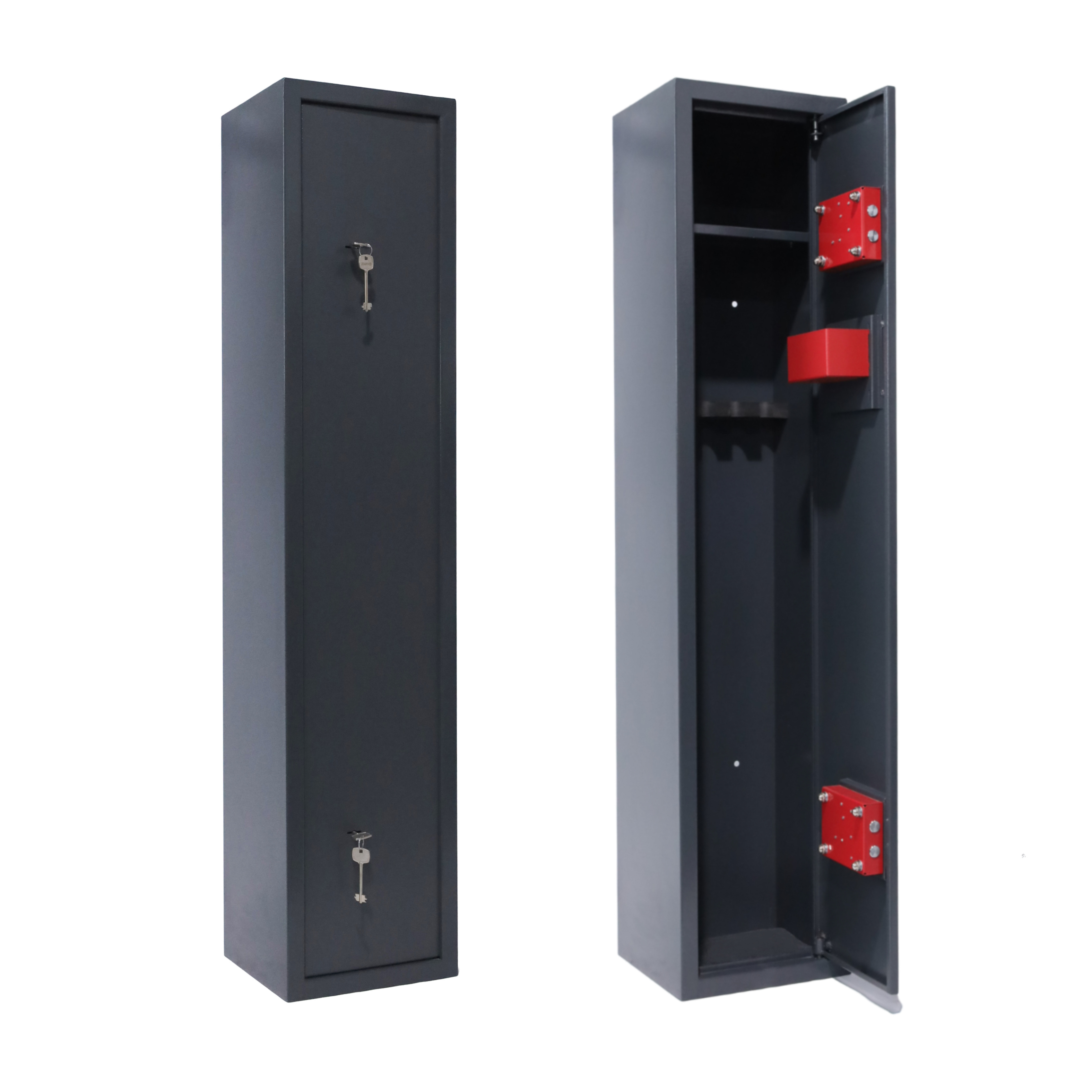 Secure Cabinet storage 4 guns mechanical lock gun safe inside with locking ammo box