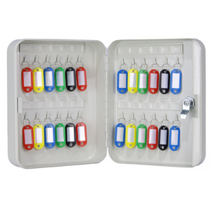 Key Lock Box Wall Mount Security Key Storage Box with 20 Key Hooks & Tags Key Label Key box