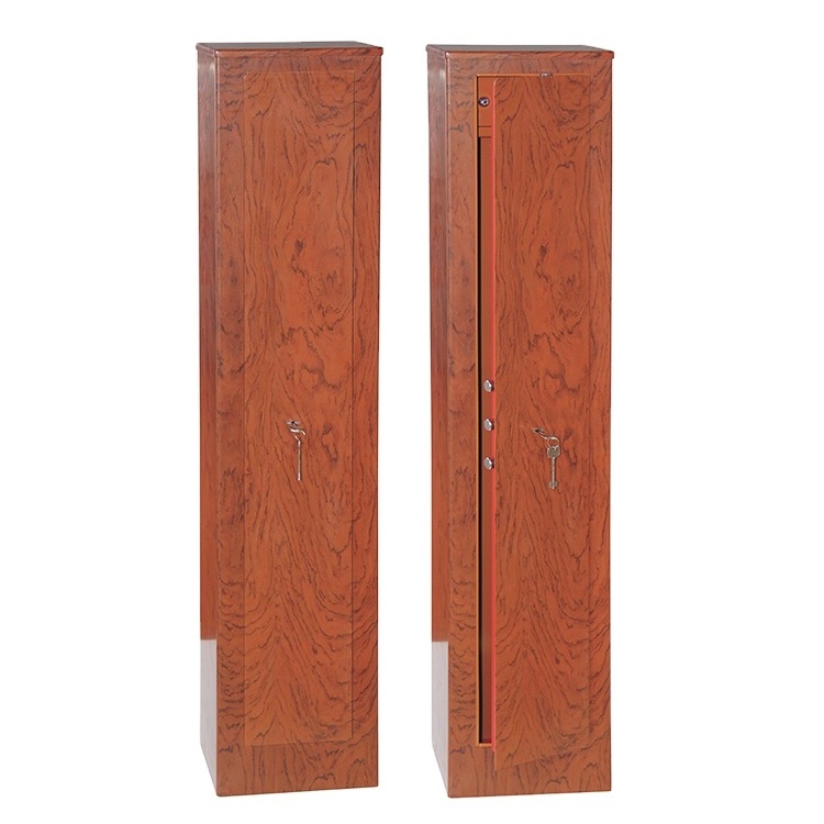 High quality commercial furniture wood grain hidden wall mechanical metal gun locker safe cabinet