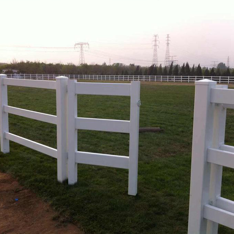 black 2 rail horse vinyl stables panel rail fence pvc post and rail fencing for horses farm ranch plastic