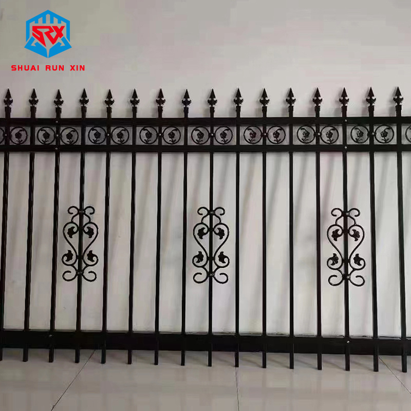 New Design Philippines Wrought Iron Fence Panel Low Maintenance Steel Metal Picket Fence for Security Gate Decorative Garden