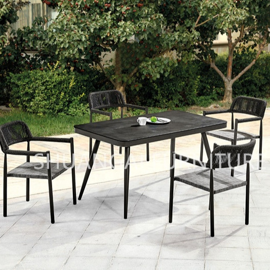 Dining garden outdoor patio folding 4 chair table beach Piece Garden Set