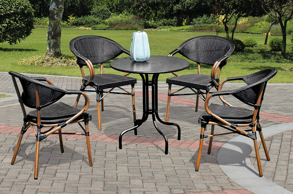 All-Weather Wicker Rattan  Cafe Bistro Rattan chair and table rattan outdoor furniture