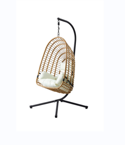 Hammock Chair Hanging Chair Swing With Soft Cushion & Durable Hanging Hardware Kit,100% Cotton Rope Indoor Macrame Swing Chairs