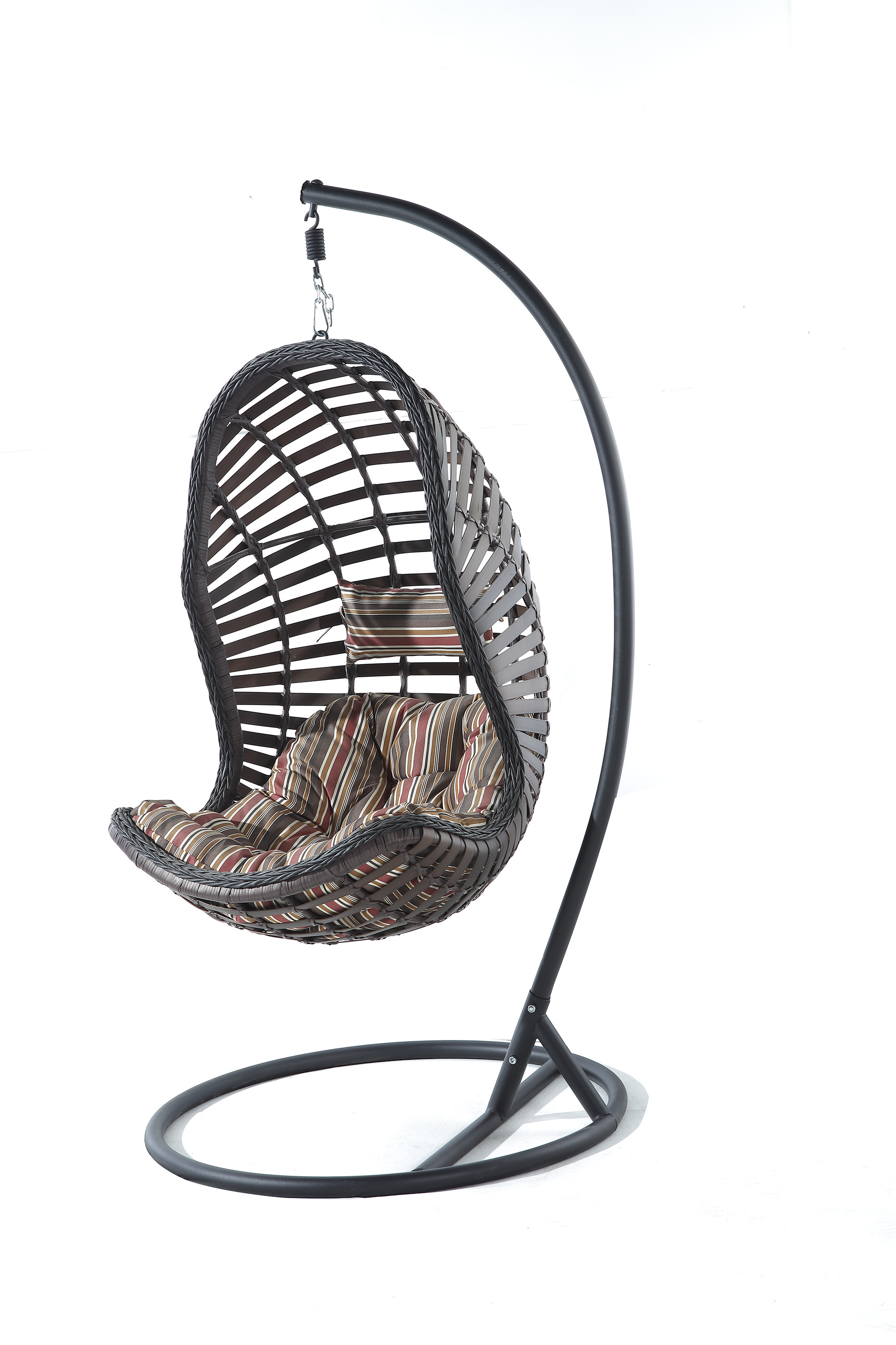 High quality outdoor furniture swing hanging chair with cushion outdoor garden PE rattan swing chair