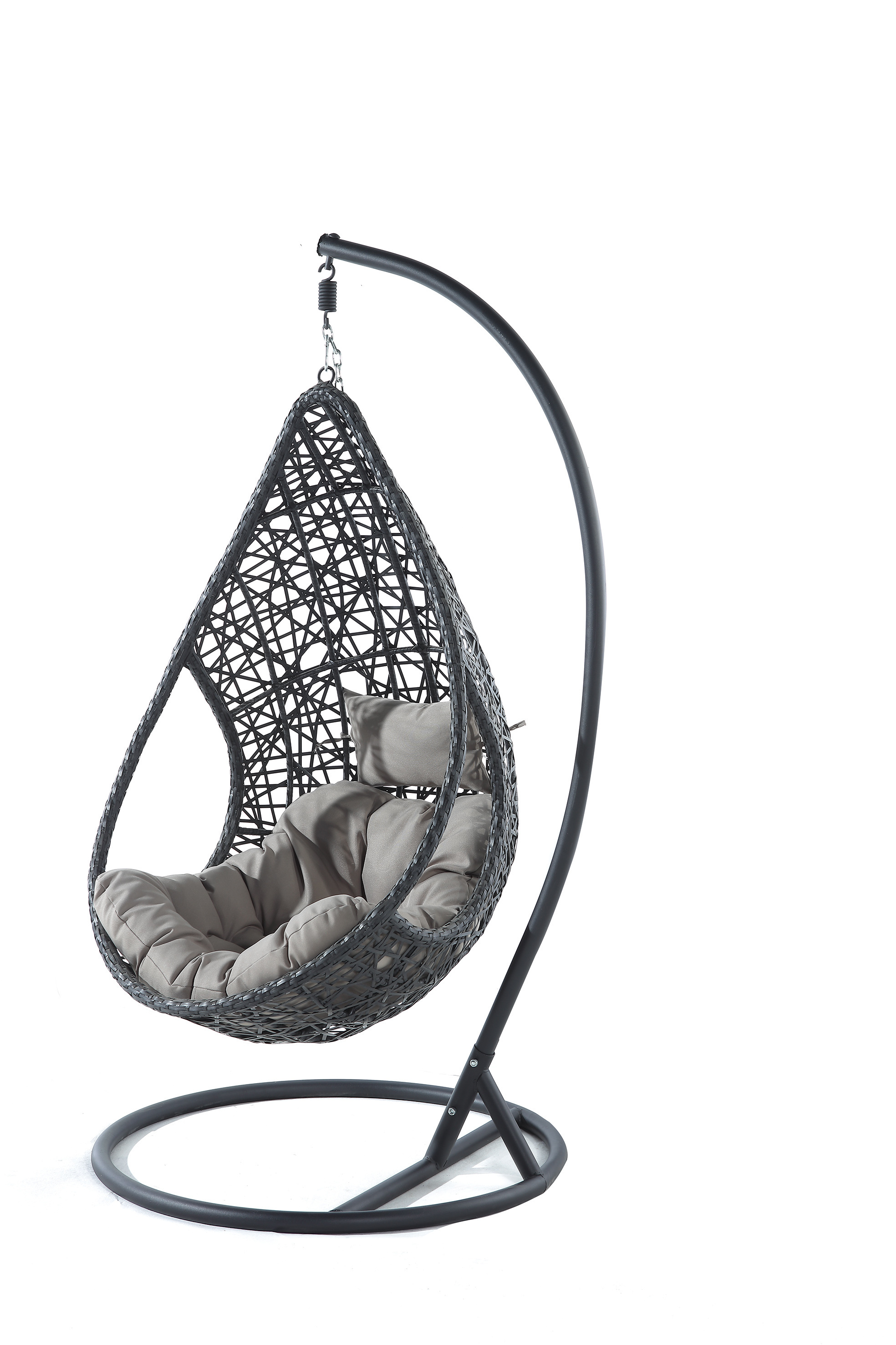 High quality outdoor furniture swing hanging chair with cushion outdoor garden PE rattan swing chair