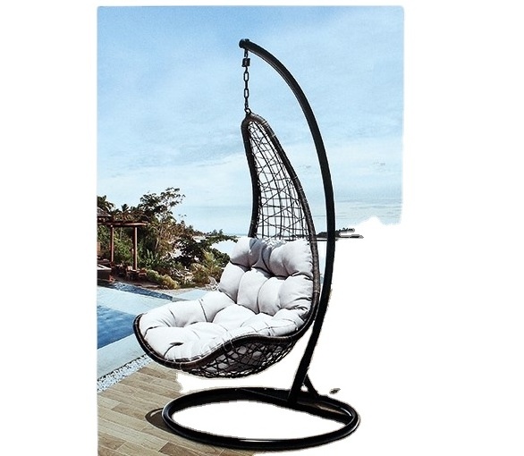 ULand Patio Garden Swinging Chair Rattan Outdoor Steel Wicker Hanging Chair