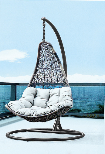 ULand Patio Garden Swinging Chair Rattan Outdoor Steel Wicker Hanging Chair