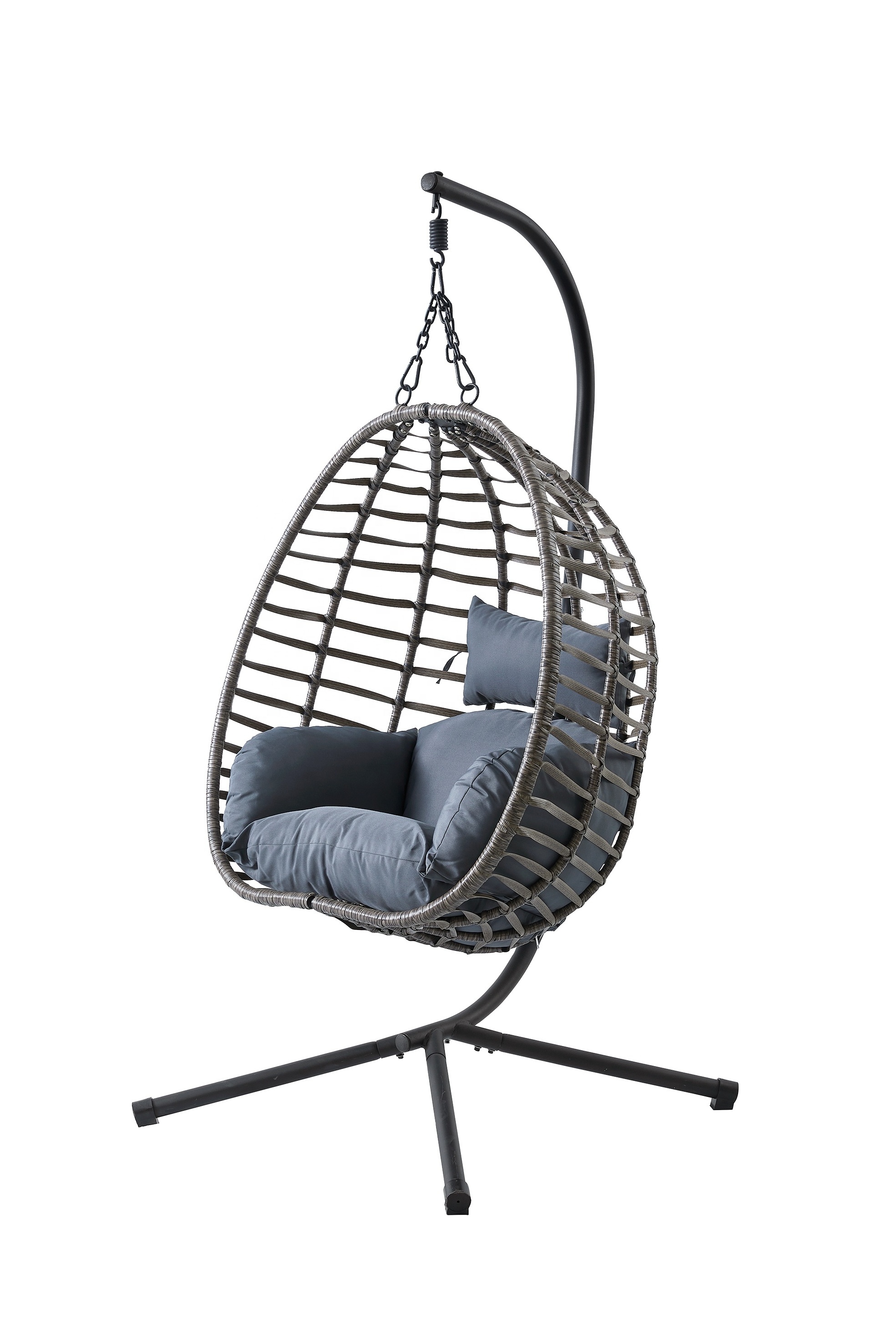 Popular Folding Balcony Out Door Round Big Steel Tube Patio Swing Chair For Patio Or Indoor