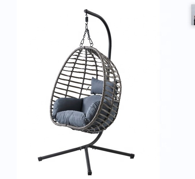 Popular Folding Balcony Out Door Round Big Steel Tube Patio Swing Chair For Patio Or Indoor