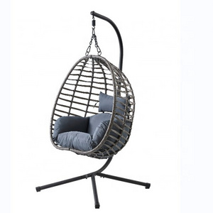 Popular Folding Balcony Out Door Round Big Steel Tube Patio Swing Chair For Patio Or Indoor