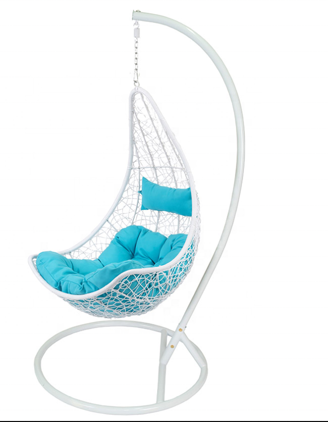 Outdoor Indoor Patio Garden Living Room Wicker Rattan Hanging Egg Chair Tear Drop Swing Chair With Cushion And Chain