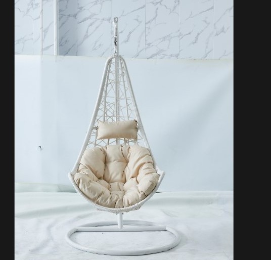 Outdoor Indoor Patio Garden Living Room Wicker Rattan Hanging Egg Chair Tear Drop Swing Chair With Cushion And Chain