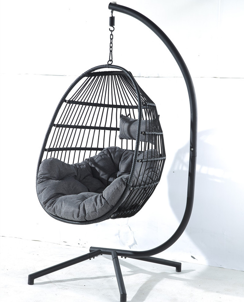 Poly Wicker Beautiful Outdoor Relax Mini Garden Swing Chair Furniture Rattan Egg Chair Outdoor Garden Furniture - Hammock