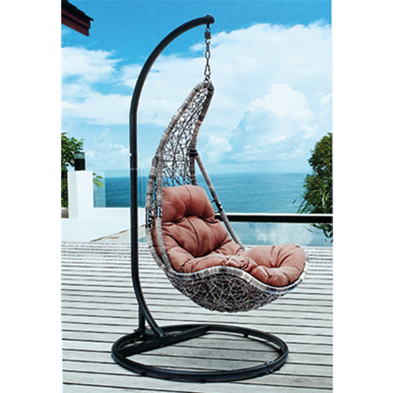 Tear-drop Style Two Person Swing Chair Indoor & Outdoor Pe Rattan Double Egg Chair Egg Basket And Patio Egg Swing For Single