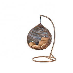 New Wholesale Designer Egg Swing Chair Cozy High-quality Modern Circle Hanging Swinging Indoor Outdoorrattan Egg Swing Chair