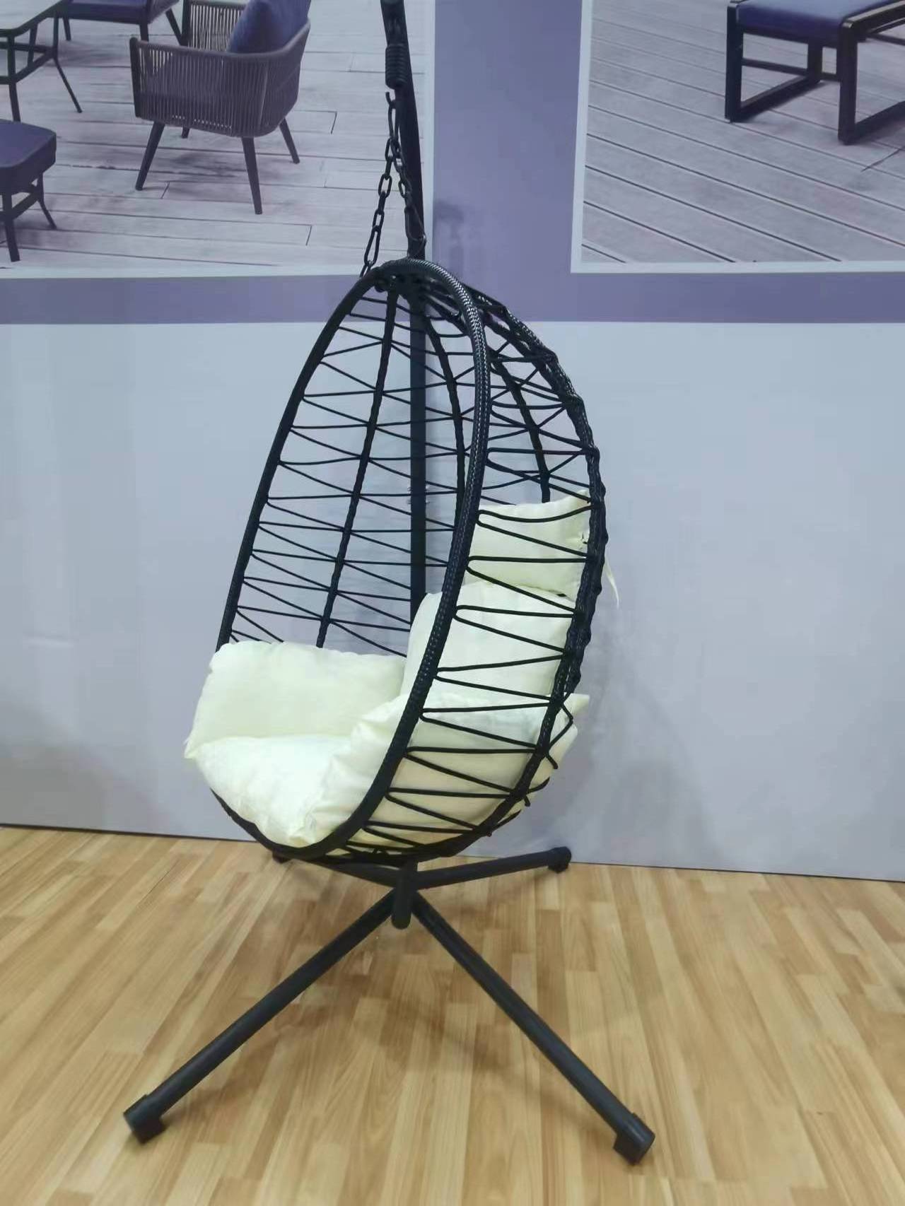 Golden Sliver Frame Transparent Hanging Chairs Swing Floor Stand Acrylic Bubble Chair For Living Room Furniture