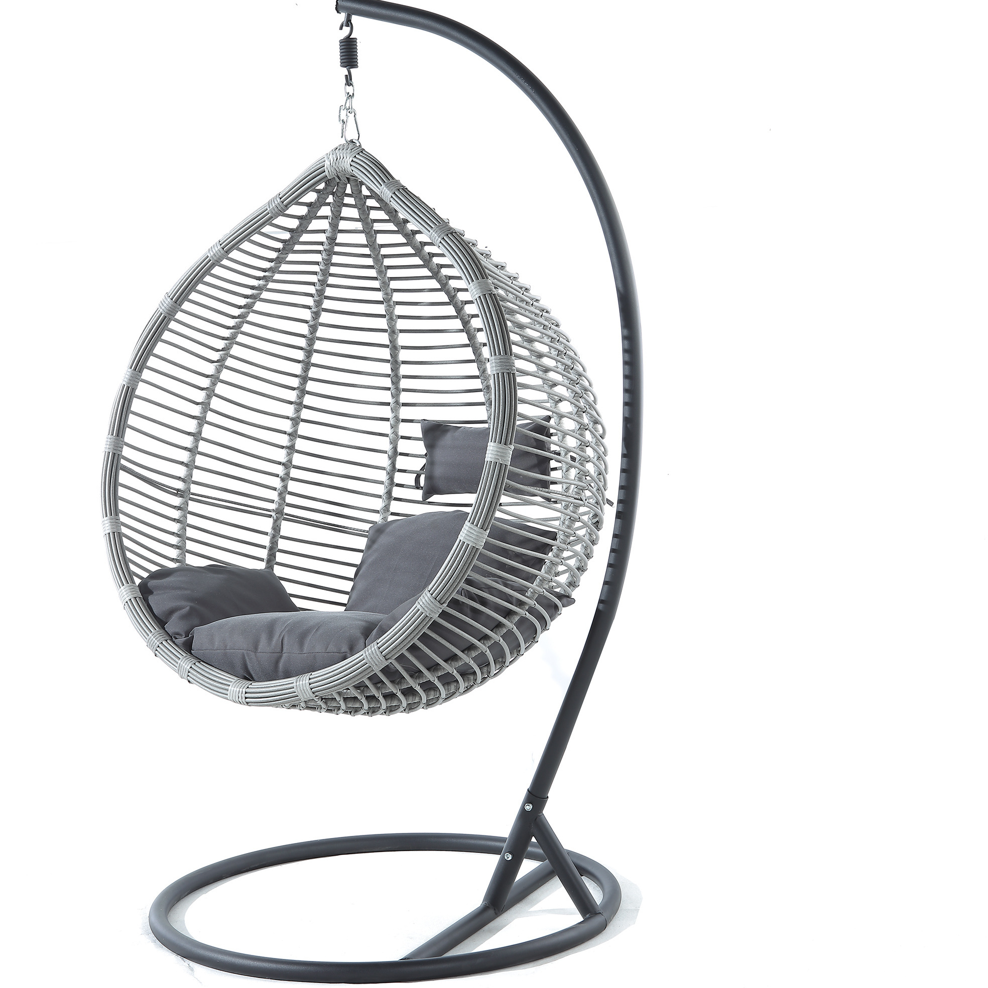 Foldable Wicker Rattan Hanging Egg Chair Without Stand Swing Chair With Cushion And Pillow Lounging Chair For Indoor Outdoor