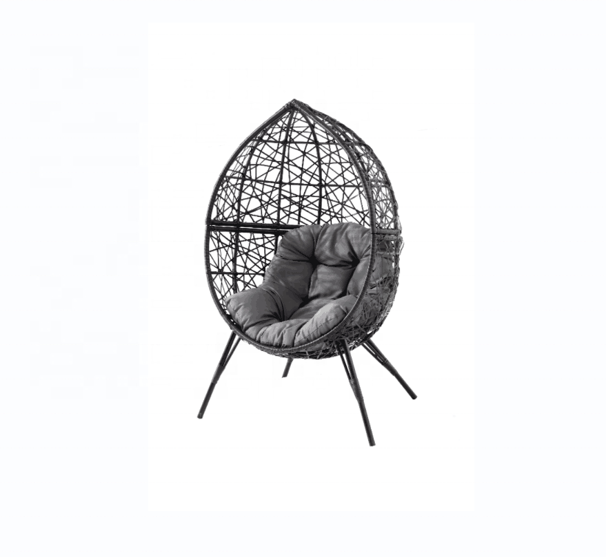 Guangzhou Factory Direct Sale Cheap Wholesale Wicker Rattan Swing Chairs Patio Hanging Loveseat Egg Chair With Stand