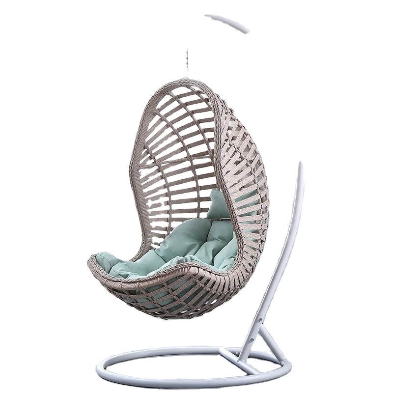 Yasn Round Balcony Garden Hanging Chair Indoor Outdoor Patio Swings Hanging Sensory Rattan Egg Chair With Stand