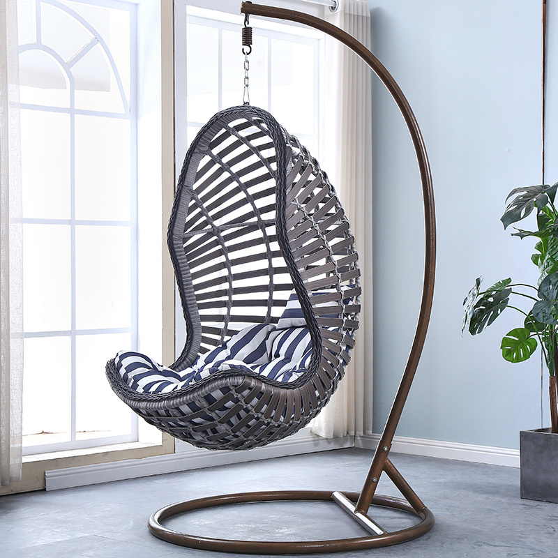 Yasn Round Balcony Garden Hanging Chair Indoor Outdoor Patio Swings Hanging Sensory Rattan Egg Chair With Stand