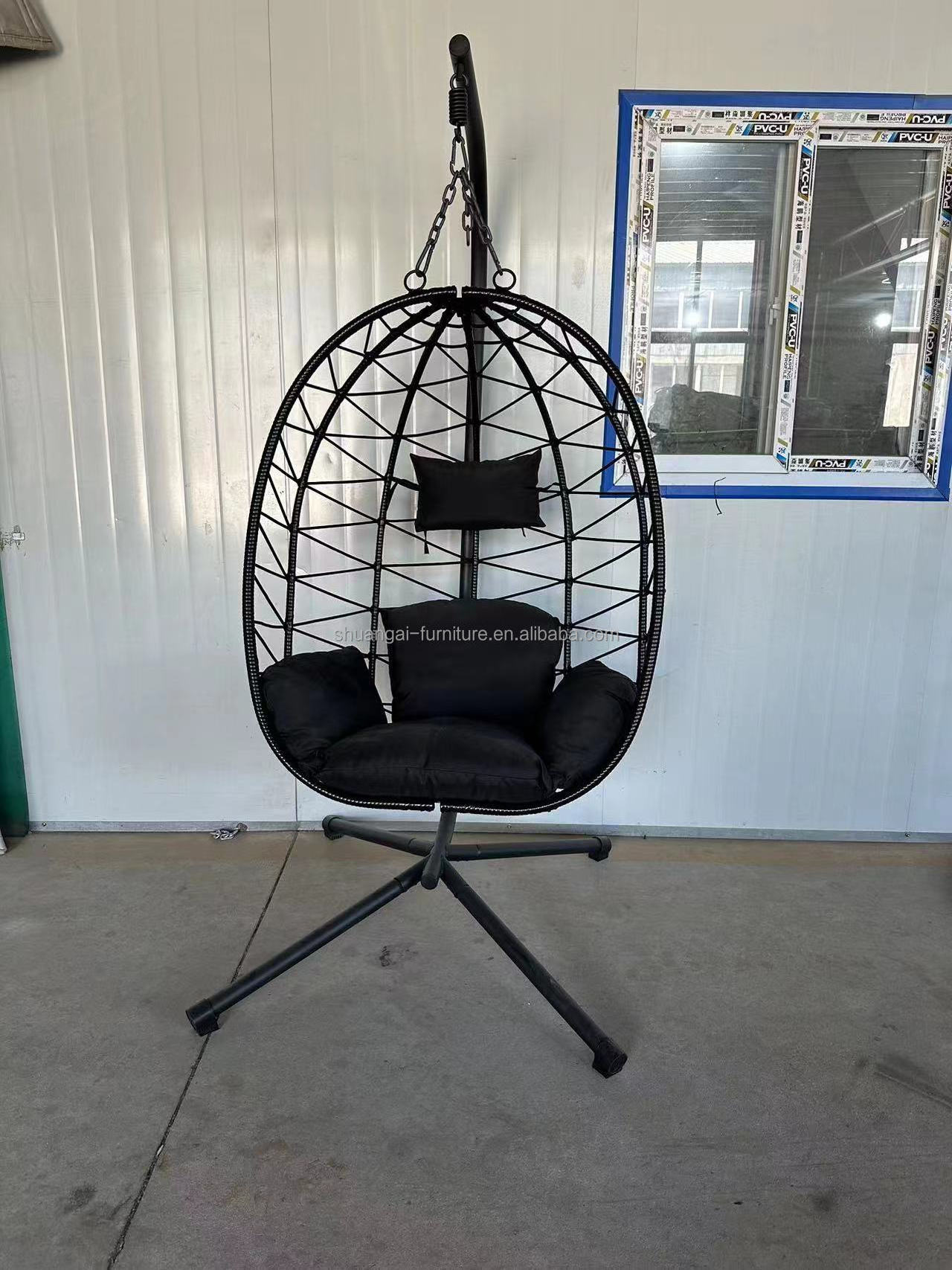 Outdoor Balcony Single Swing Chair Hanging Chair Bird's Nest Rattan Lazy Double Swing Chair