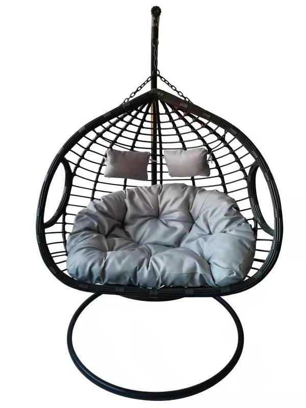 Swing Chair Hanging Rattan Egg Cocoon Hanging Chair With Aluminum Stand For Outdoor Or Indoor