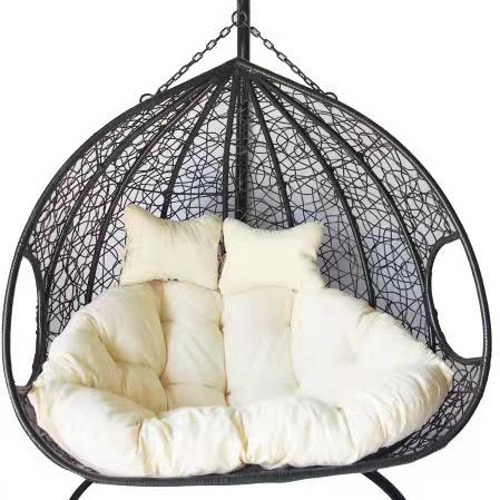 Swing Chair Hanging Rattan Egg Cocoon Hanging Chair With Aluminum Stand For Outdoor Or Indoor