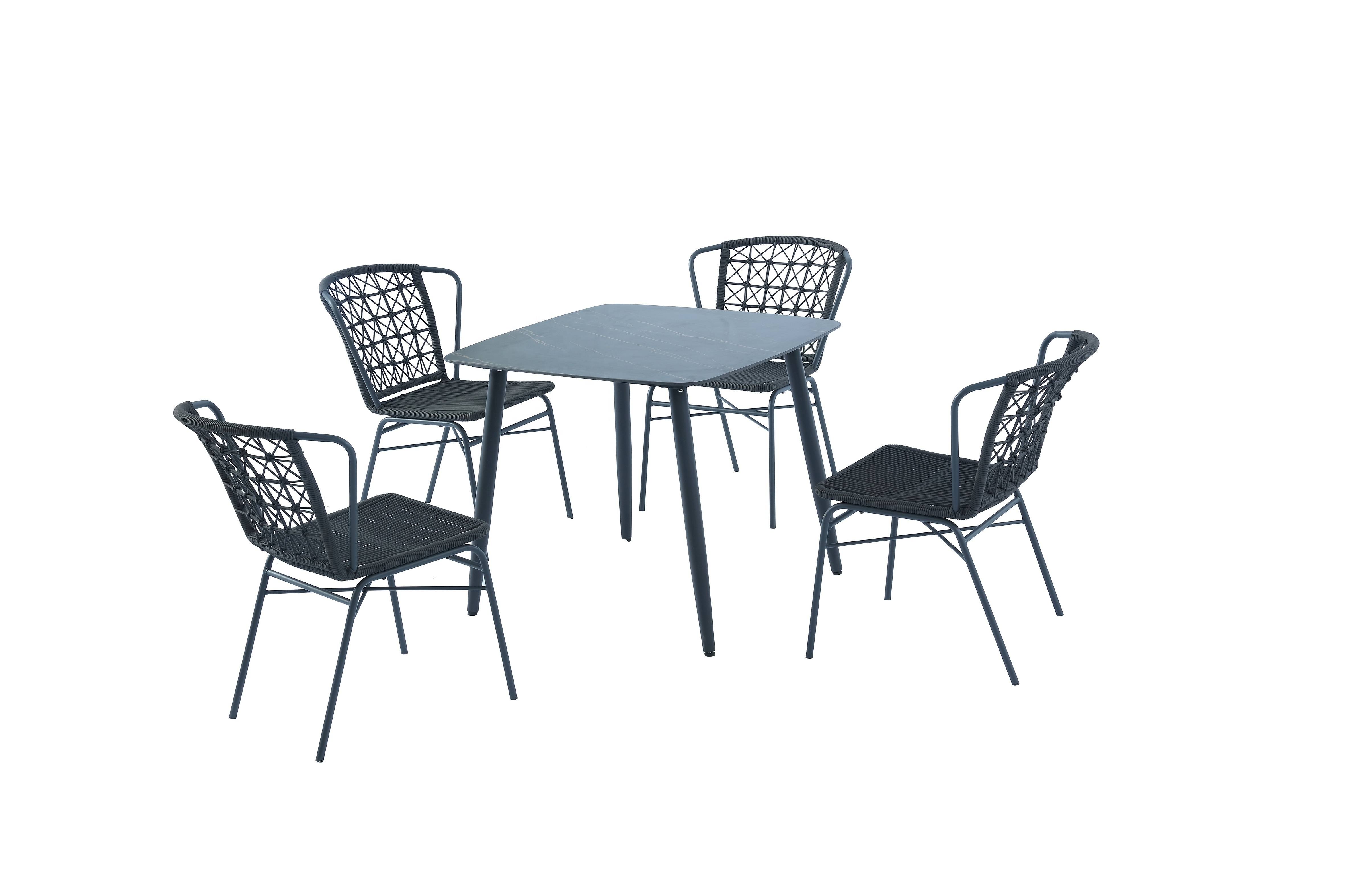 Glass Patio Table With 6 Chairs Outdoor And Chair Set Iron Garden black color Home Furniture 4 Sets Corner set