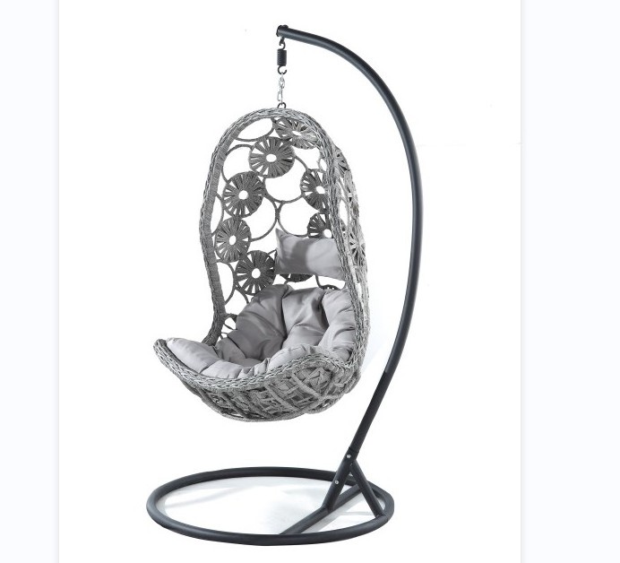 Teardrop Patio Hanging Chair Garden Wicker Egg Chair With Cushion Outdoor Rattan Swing With Stand