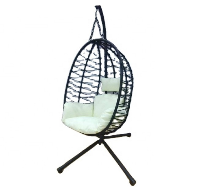 Outdoor Polyrattan Hanging Chair Basket Suspended Swing Seat Garden Swing Rattan Egg Chair