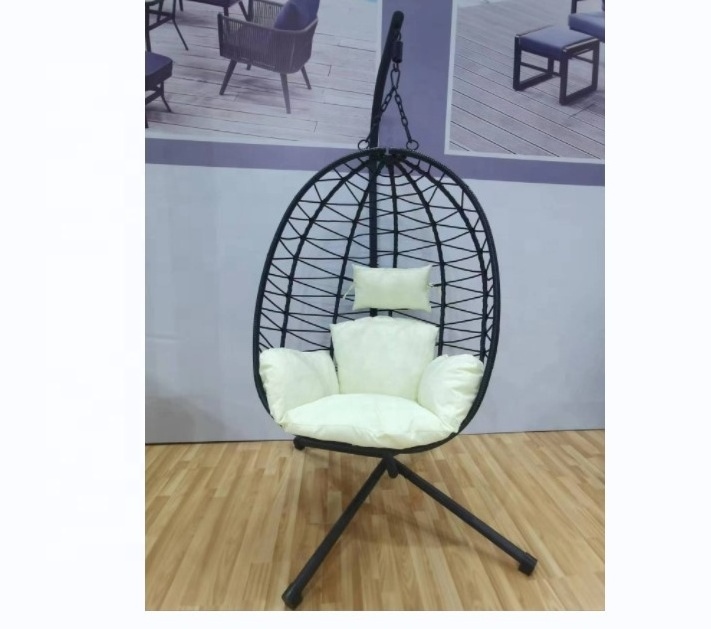 Outdoor Polyrattan Hanging Chair Basket Suspended Swing Seat Garden Swing Rattan Egg Chair