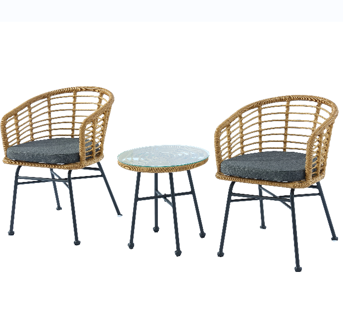 High Quality Retro Tall Wood Cane Rattan Dining Chair For Indoor Room Outdoor Out Door Lawn Balcony In Black China Furniture