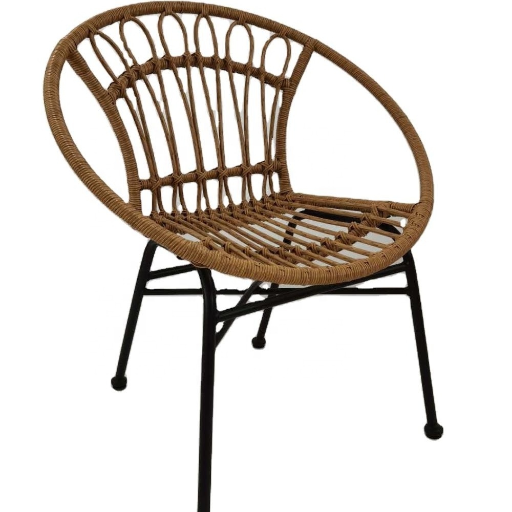 Luxury Wide Rattan Chair Wooden Frame Dining Garden Furniture For Restaurant Bar Coffee Chair Wholesale